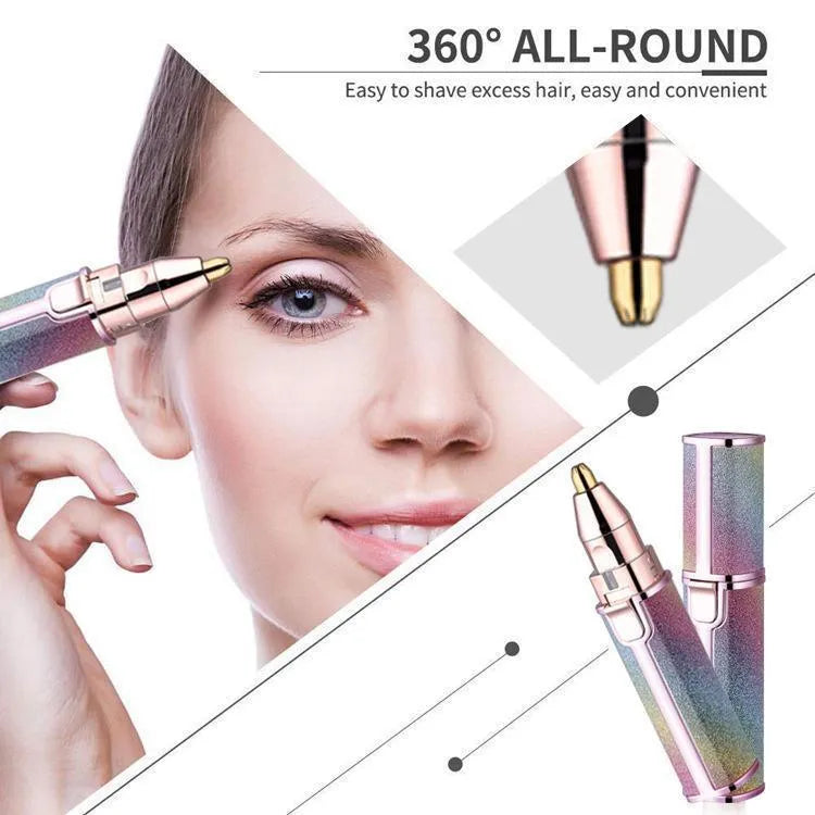 Rechargeable Women's Eyebrow Trimmer Pink ABS