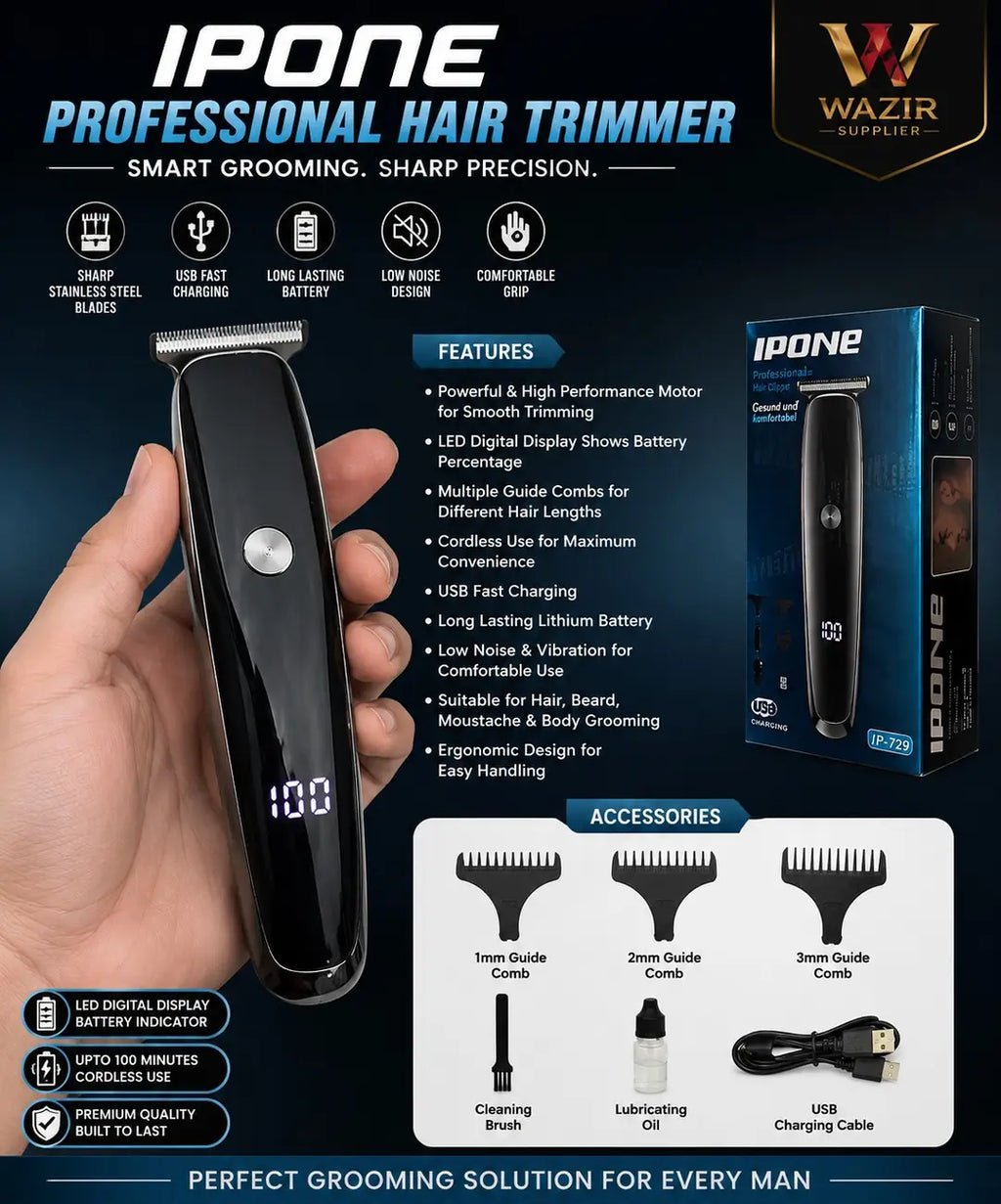 Water Resistant Men's Hair Trimmer