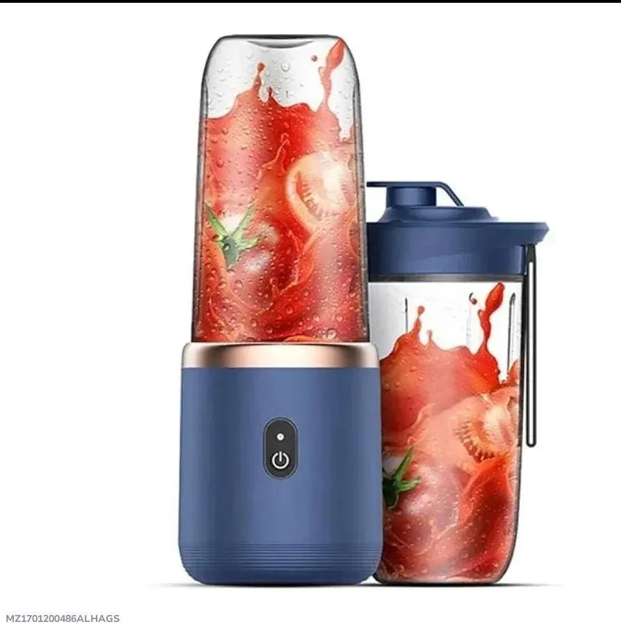 Portable 2-in-1 Blue Juicer Blender for Home & Travel