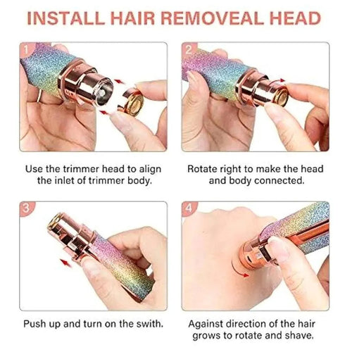 2-in-1 Eyebrow & Facial Hair Trimmer Pink USB Rechargeable