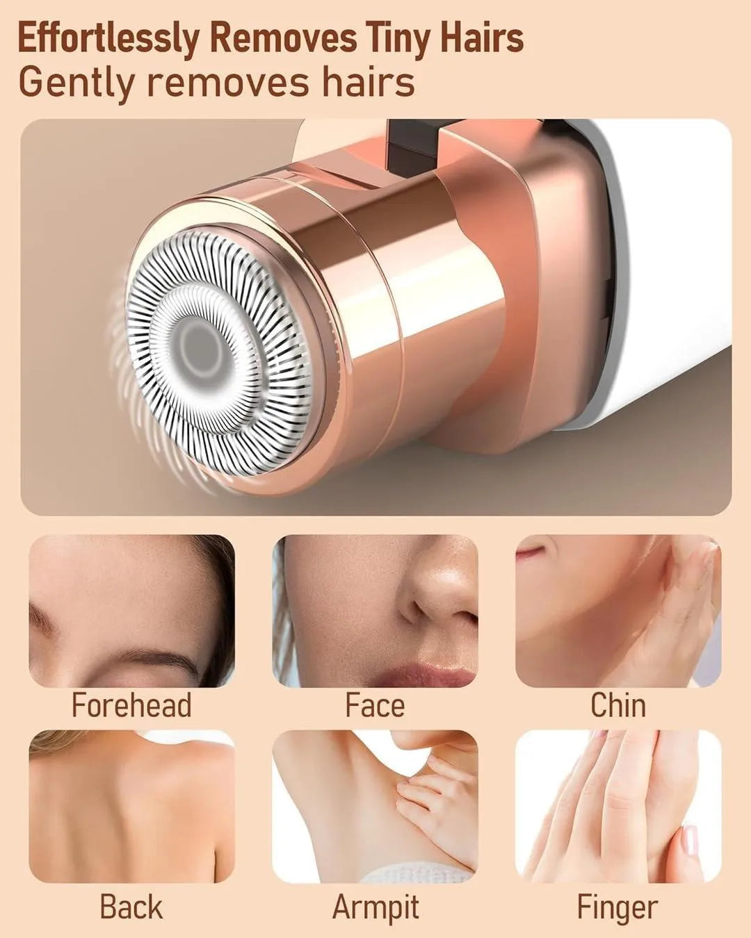 2-in-1 Eyebrow & Facial Hair Trimmer Pink USB Rechargeable